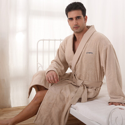 

Xinmeishu cotton bathrobe towel thick yukata hotel robe men&women couple pajamas plus fertilizer to increase nightgown autumn winter home service outdoor swimming hot spring clothes