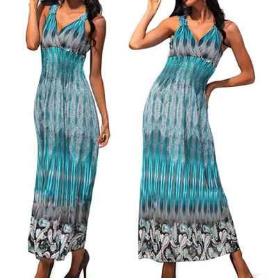 

Womens V-Neck High Waist Summer Beach Women Dress