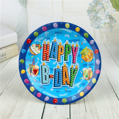 

FANLUS 7inch colorful dots wave point disposable paper plates party tray Valentine Birthday Wedding Tableware cake barbecue