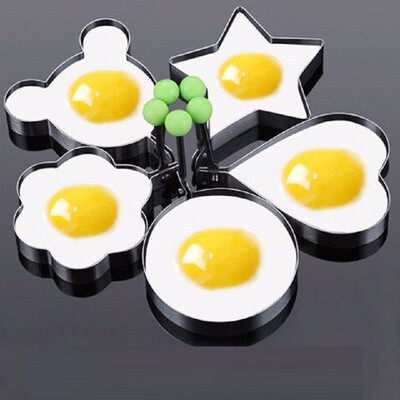 

Cntomlv Stainless Steel Omelette Egg Frying Mold Love Flower Round Star Molds