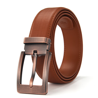 

Xhtang Fashion Mens Belt Metal Pin Buckle Belt Genuine Leather Belt Wild Plaid Jeans Belt