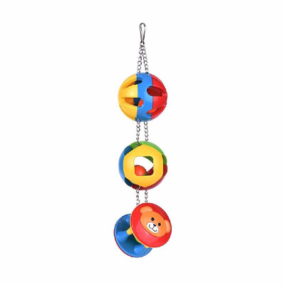 

Color Bird Cage Accessories Acrylic Parrot Chew Toys Bite Swing Hanging Toy for Macaw African Greys Parakeet Cockatoo Cockatiel Co