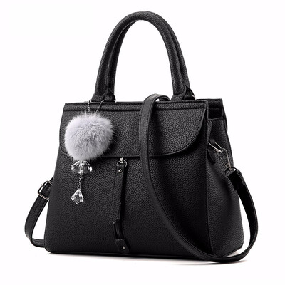 

women fur ball ornaments totes zipper medium handbag hotsale lady party purse new shoulder messenger crossbody bags