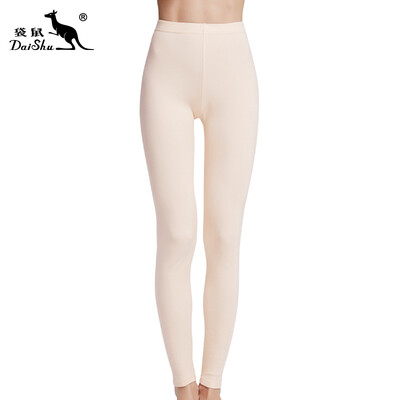 

Kangaroo DaiShu Qiuku Womens Cotton One-piece Warm Pants Basic Solid Color Leggings Cotton Pants Black M Black XL