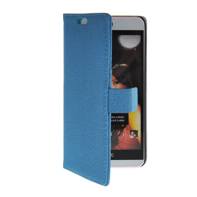 

MOONCASE Slim Leather Side Flip Wallet Card Slot Pouch with Kickstand Shell Back Case Cover for HTC Desire Eye Blue