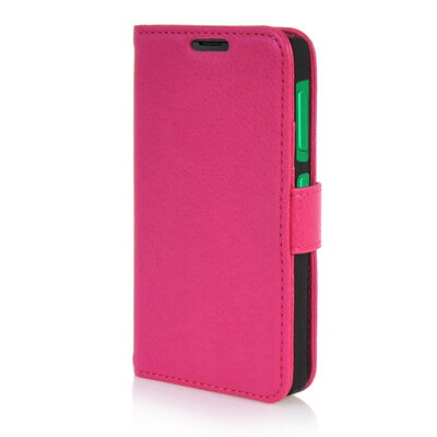 

MOONCASE High quality Leather Wallet Flip Card Slot Pouch Stand Shell Back ЧЕХОЛ ДЛЯ Nokia X Hot pink