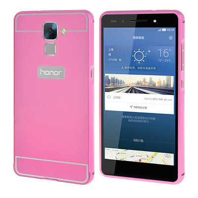 

MOONCASE Case for Huawei Honor 7 Bumper Frame Hard 2 in 1 Cover Pink