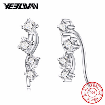 

Fashion Blue Color Crystal Stone Star Clip Earrings for Women 925 Sterling Silver&Austria Zircon Model Jewelry Ladies Gifts