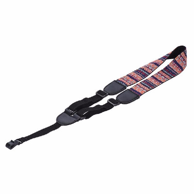 

Black Clip On Adjustable Ukelele Strap Neck Sling Soft Cotton with Sound Hole Hook Geometric Pattern Musical Instruments O1N5S8O9
