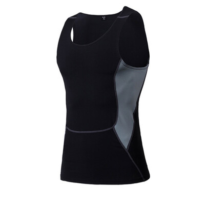 

3D breathablehigh elastic Compression BodybuildingMens Undershirts Runningshirt