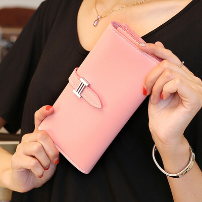 

Womens Long Wallet Female Portable PU Leather Multi-card Bit Purse