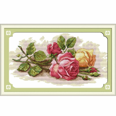 

DIY Handmade Needlework Counted Cross Stitch Set Embroidery Kit 14CT Beautiful Rose Pattern Cross Stitching 45 29cm Home Decorat