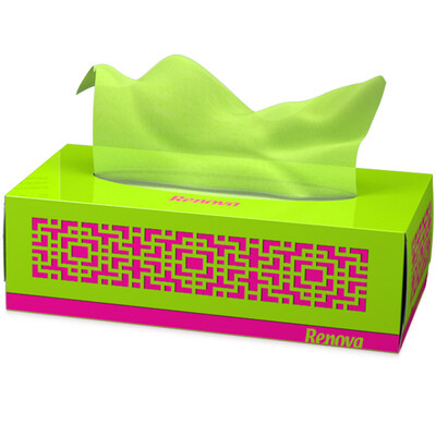 

Renova Boxes (Renova) boxed paper color colorful double green / white 3 layer 80 pumping / box Portugal imported