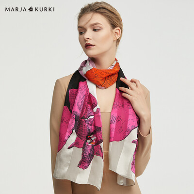 

Maria Gucci MARJA KURKI long scarf lady silk scarf cupid rose red 1U450917