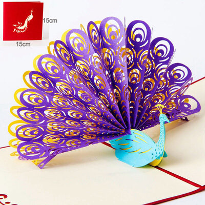 

FANLUS Peacock Pop up Birthday Card for Wife Husband Kids Day Card&Envelopes Handmade 3D Anniversary Wedding Card Graduation