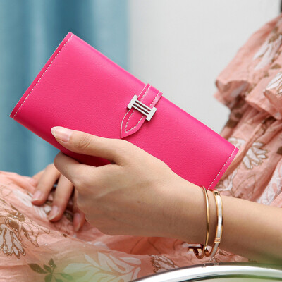 

Womens Long Wallet Female Portable PU Leather Multi-card Bit Purse