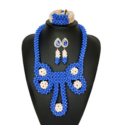 

New African Wedding Jewelry Sets Fashion Crystal Bridal Statement Necklace Nigerian Beads Jewelry Red Coral Jewelry Sets For Women