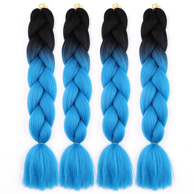 

63 Colors 4 piecelot Synthetic 2T3T4T High Temperature Fiber Ombre Braiding Hair 24 inch Jumbo Braids Hair Extensions