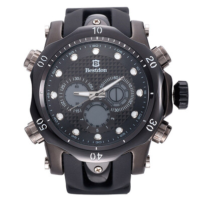 

BESTDON BD5515G Men's Quartz & LED Electronics Dual Time Display Wrist Watch (Black