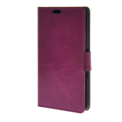 

MOONCASE Smooth PU Leather Flip Wallet Card Slot Bracket Back Case Cover for Sony Xperia E4 Purple