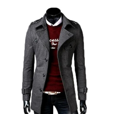 

Zogaa New Men's Wool Coat Slim Fashion