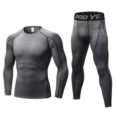 

Quick Dry Tracksuit For Men Fitness Tight Long Sleeve T-Shirt Pant MenS Suit