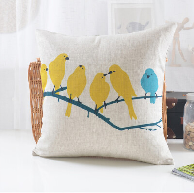 

Cntomlv Bird Pillow Case Geometric Pillow Cover Colorful Yellow Cushion Covers for Sofa Home Decoration Pillowcase