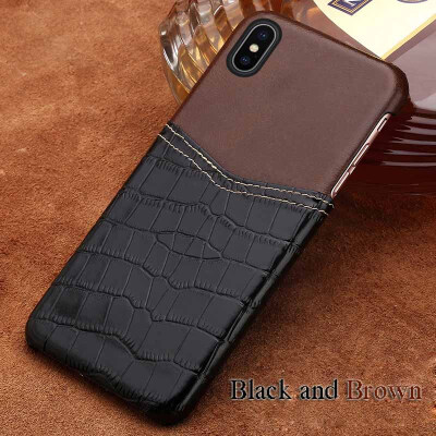 

Genuine Leather Phone Case For iPhone X Case Crocodile Texture&Oil wax leather Back Cover For 6 6S 7 8 Plus Case