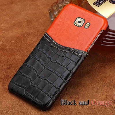 

Genuine Leather Phone Case For Samsung C9 Pro Case Crocodile Texture&Oil wax leather Back Cover For S7 S8 Plus Case