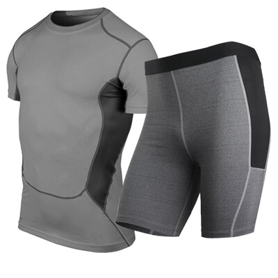 

Running Quick Dry Gym Sportswear T-Shirt Shorts Tracksuit Sets Men Sports Suit