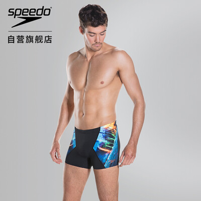 

Speed ratio Speedo Galaxy theme print exquisite dynamic anti-chlorine quick-drying fit sunscreen anti-wrinkle mens boxer trunks black blue 34 810850C601