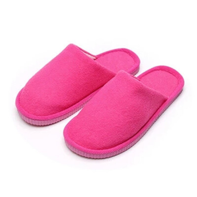 

Pure color coral-wool thickening thermal wood walls indoor&outdoor house slippers winter lovers cotton slippers