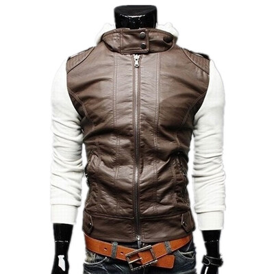 

Zogaa New Mens Leather clothing Slim Hoodie Washing
