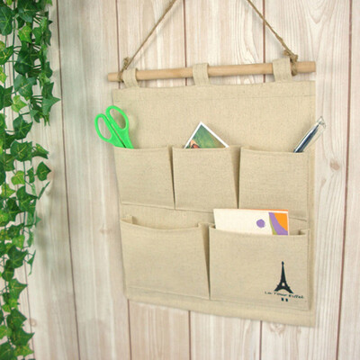 

Shouyou cotton&iron tower storage 5 pocket hanging bag wall-mounted storage bag fabric debris storage JD-SN-59