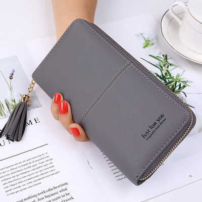 

2018 New Style Simple Casual Lady Wallet Purse Two Fold Long Zipper Horizontal Handbag