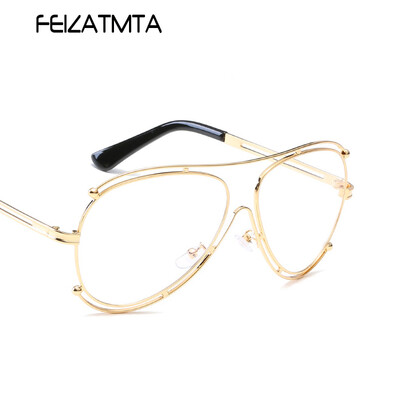 

FEIZATMTA Женщины Ретро очки Футляры Классические моды Оптические очки Миопия Рамка для очков Очки для очков Металлические очки
