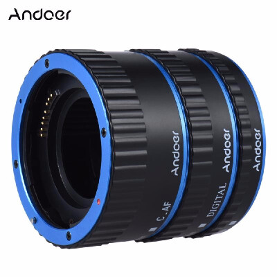 

Andoer Metal TTL Auto Focus AF Macro Extension Tube Ring for Canon EOS Blue O5P5