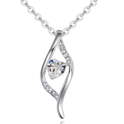 

Quality Original Crystals From Austrian Heart Pendant Necklaces Women Accessories Valentines Day Gift -28893