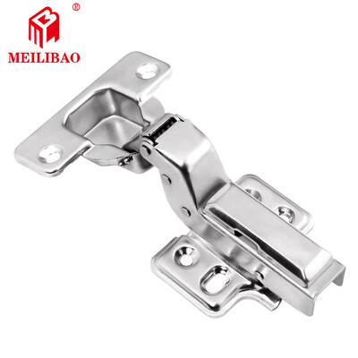 

Meilibao stainless steel hinge 6 Pack wardrobe cabinet door hydraulic damping buffer aircraft cabinet hinge 366-1 large curved fixed