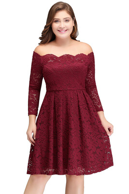 

vestido baile curto red dress prom Off Shoulder Plus size Short Prom dresses 2018 Lace Evening Cheap Party Dress With Sleeve New