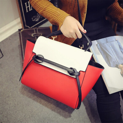 

Мода женщин сумка сумки Трапеция черный и белый Щитовые кожаные сумки посыльного бренда дамы сумки на ремне сумки посыльного женщин кожаные сумки женские распродажа