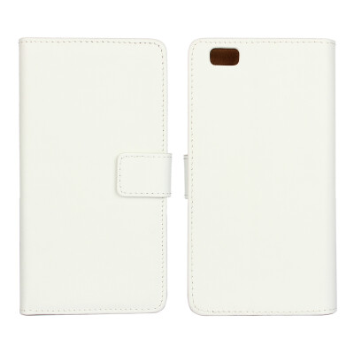 

MOONCASE Plain Leather Flip Wallet Card Slot Bracket Back Case Cover for Huawei P8 Lite