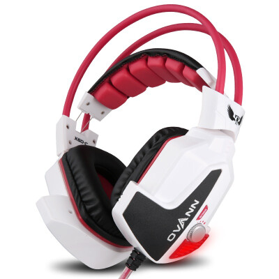 

Ou Fan (OVANN) X60-C Gaming Gaming Headset Компьютер для гарнитуры Big Earmuffs Гарнитура USB Профессиональная игра Конкурентные наушники Белый Красный