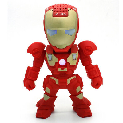 

New C-89 Iron Man Wireless Bluetooth Speaker Mini Portable LED Robot Wireless Phone Speaker Card Mini Subwoofer