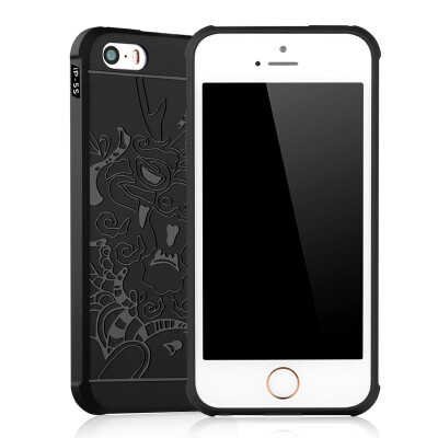 

Goowiiz Phone Case For Iphone 55SSE Carved Dragon Thin Matte soft Silicone Prevent falling