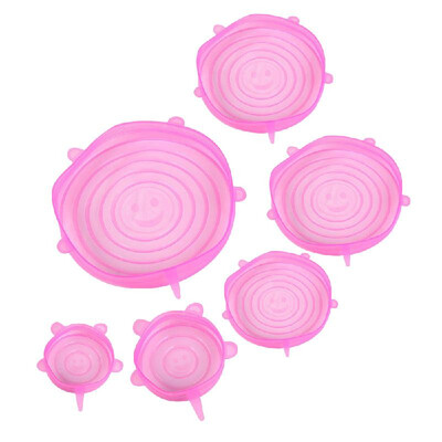 

6PCS Reusable Silicone Wrap Food Fresh Keeping Wrap Kitchen Tools Silicone Food Wrap Seal Lid Cover Stretch Accessories