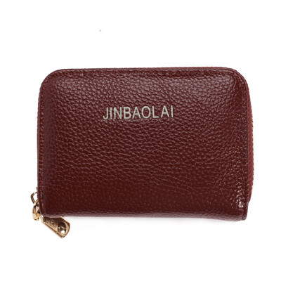 

Mens Women Leather Zipper Card Holder Case Wallet Card Package Bag