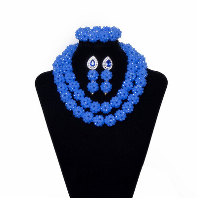 

Handmade Yellow Crystal Ball Bridal Beaded Necklace Jewelry African Wedding Beads Jewelry Set Nigerian Jewelry Sets For Women