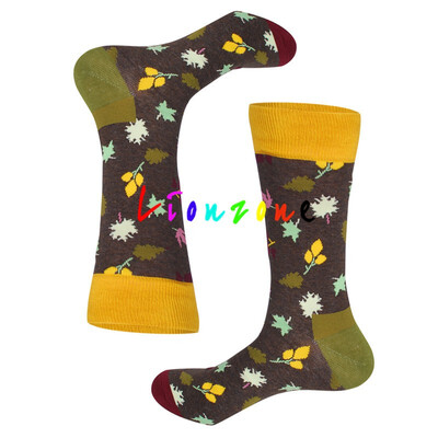 

LIONZONE 2018 Happy Socks Men Women Lovers Color Flower Totem Polka Dot Style Combed Cotton Socks Hip-Hop Socks Funny Gift