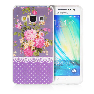

MOONCASE Flowers Soft Flexible Silicone Gel TPU Skin Shell Back ЧЕХОЛ ДЛЯ Samsung Galaxy A3